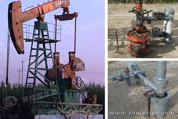 安装了电伴热带后的油井实物图