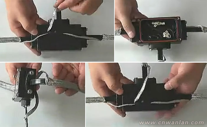 三通接线盒处的伴热带防爆接线