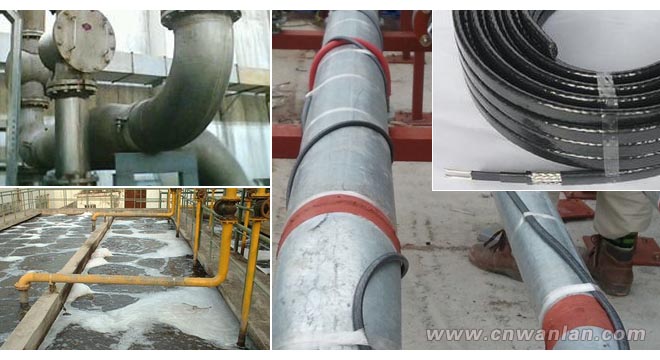 造纸工艺中制浆和污水处理管道电伴热带