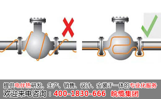 阀门的错误伴热带接线