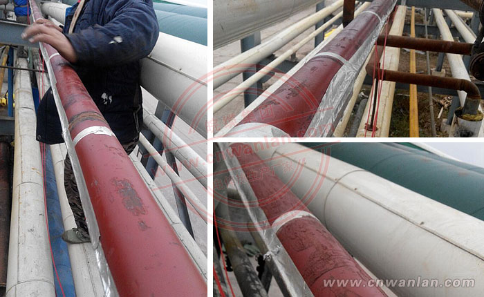 管道单根伴热带的安装示例